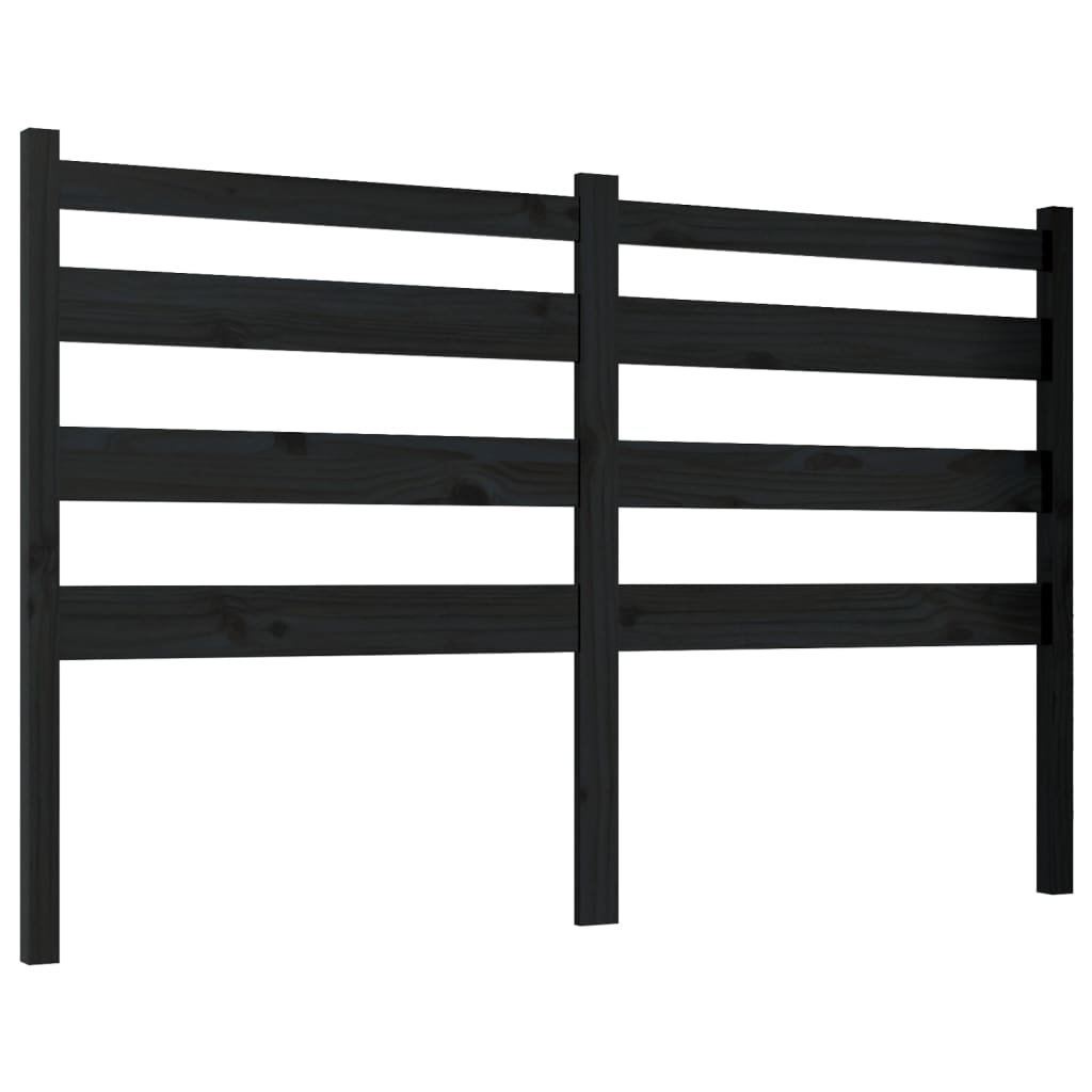 Sengegavl svart 206x4x100 cm heltre furu