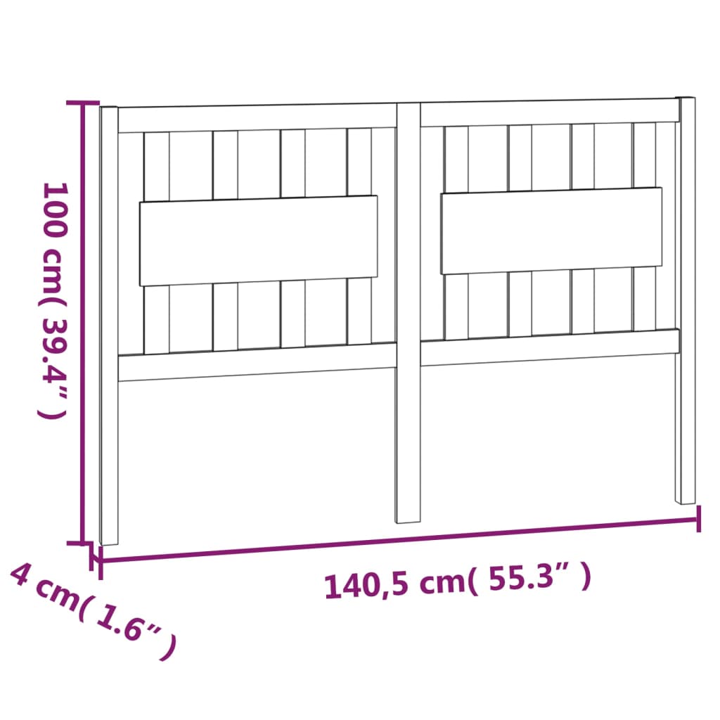 Sengegavl 140,5x4x100 cm heltre furu