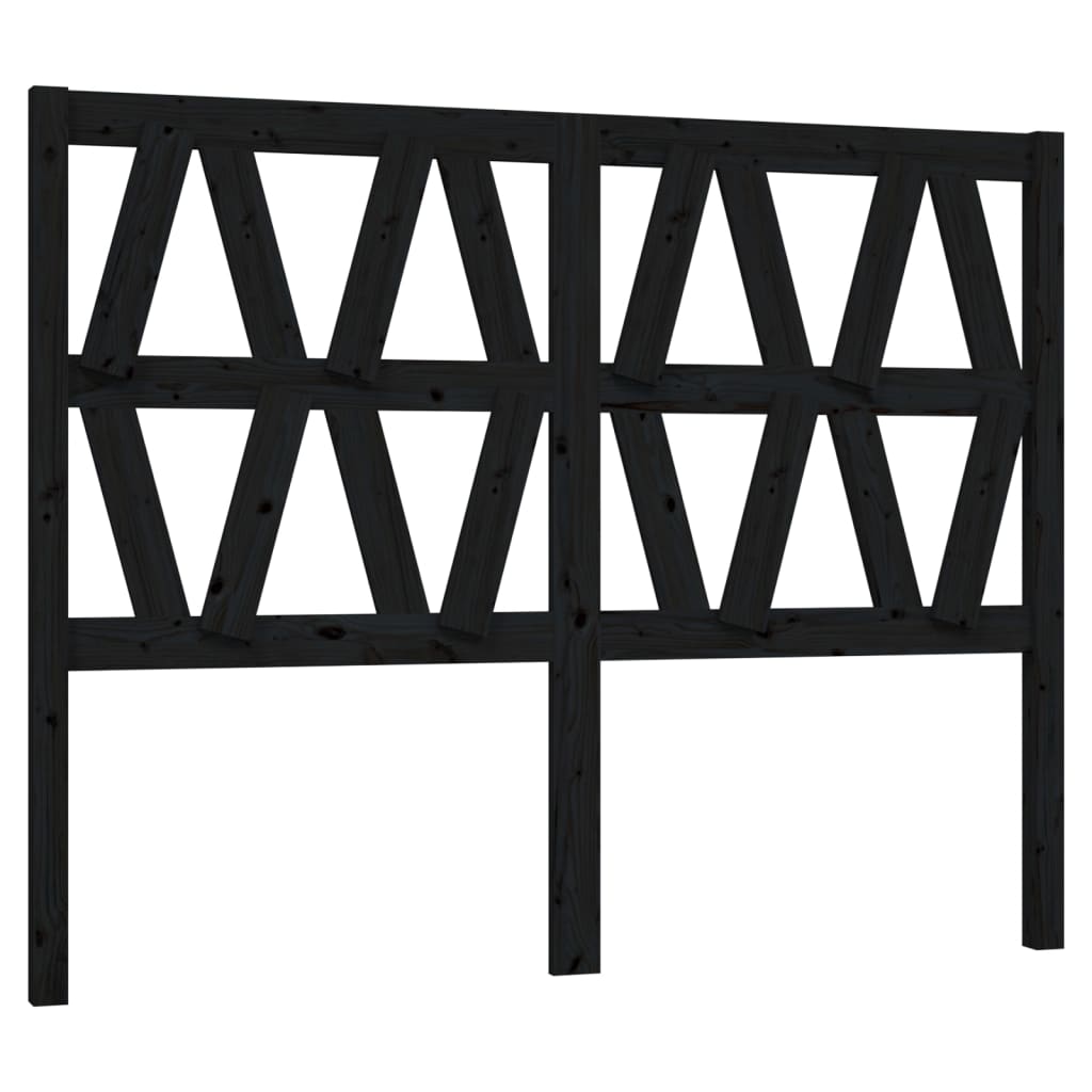 Sengegavl svart 166x4x100 cm heltre furu