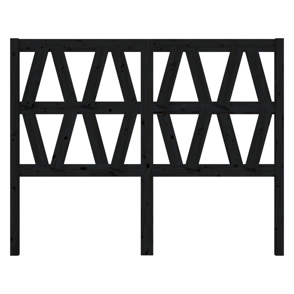 Sengegavl svart 166x4x100 cm heltre furu