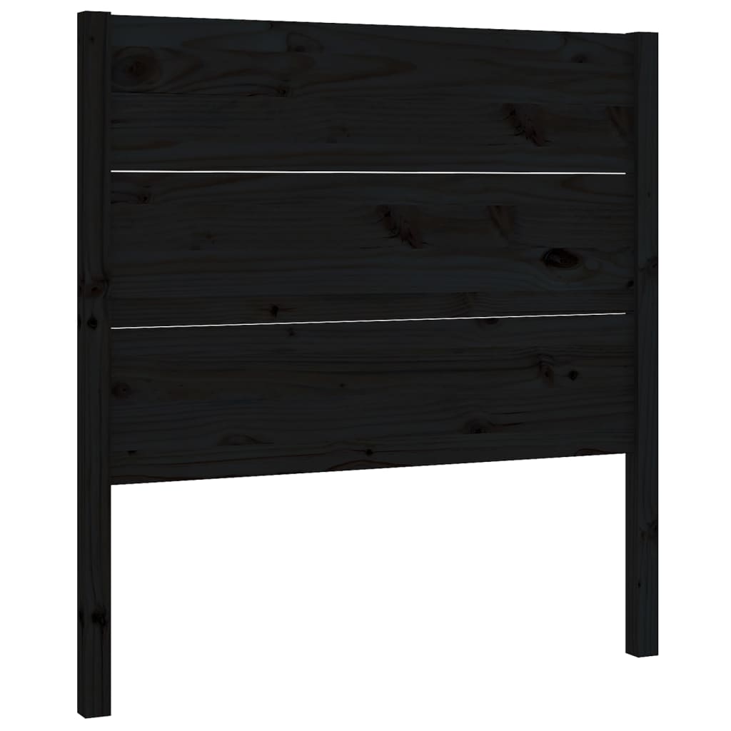 Sengegavl svart 96x4x100 cm heltre furu