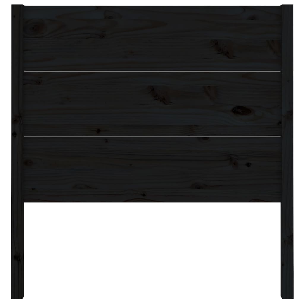Sengegavl svart 96x4x100 cm heltre furu