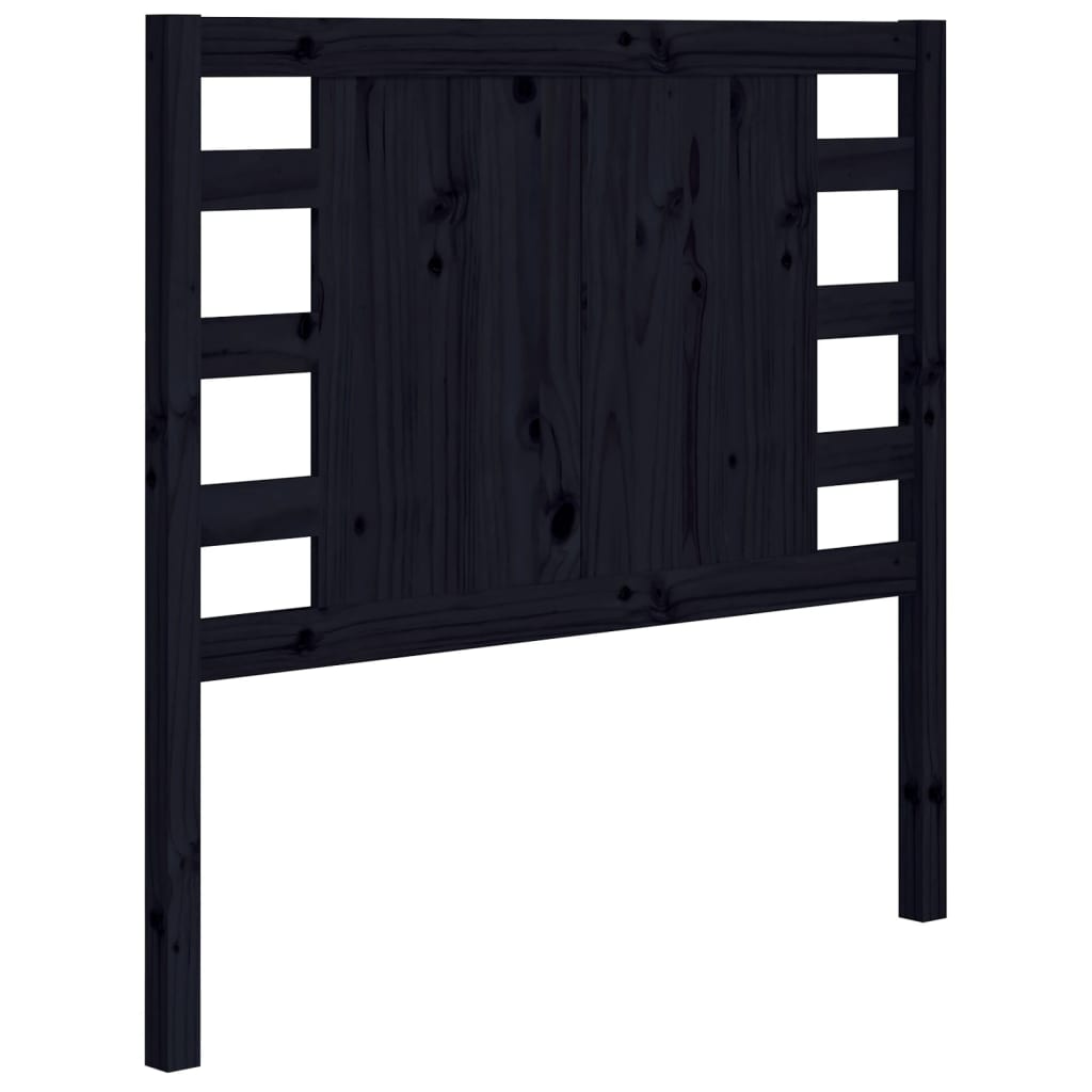 Sengegavl svart 81x4x100 cm heltre furu