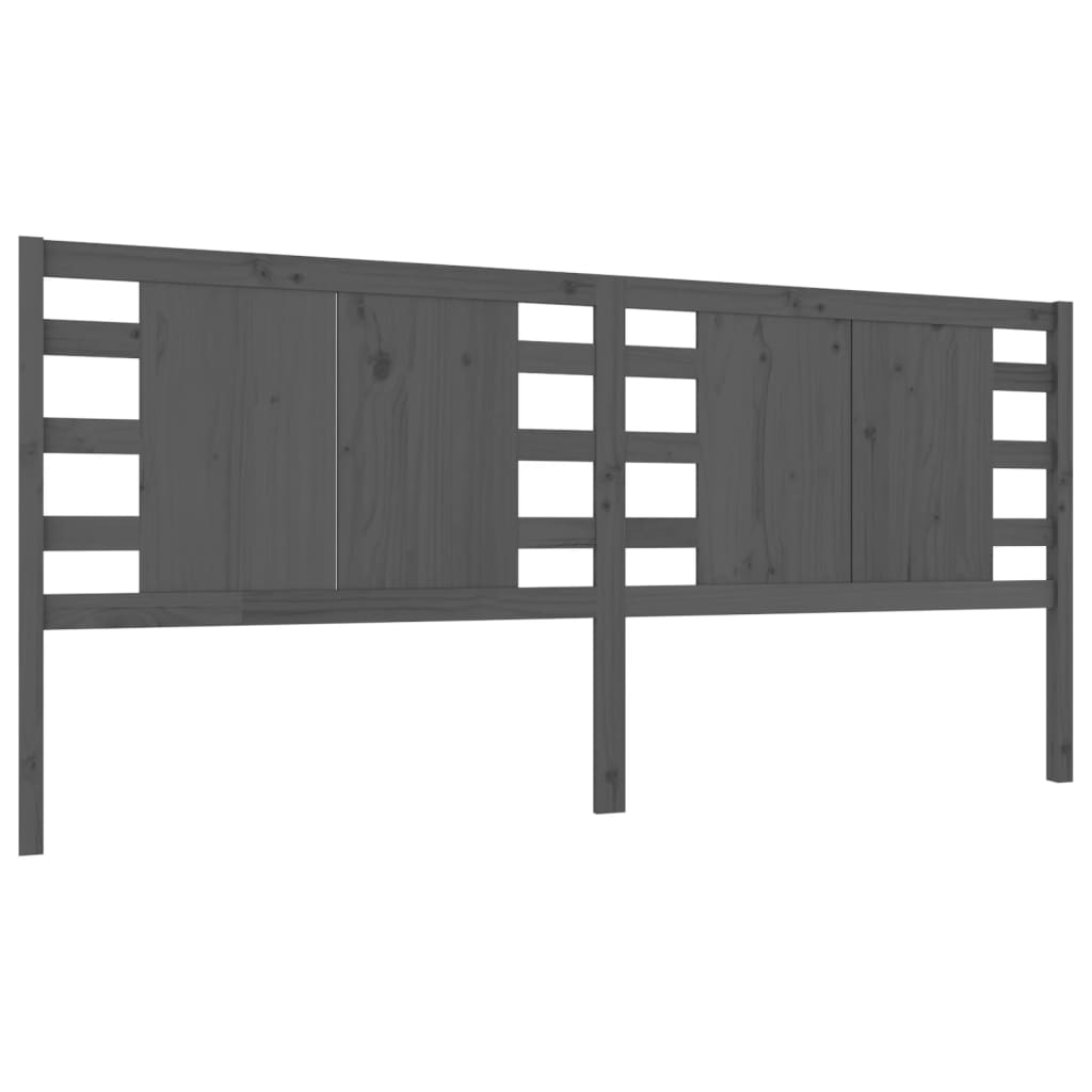 Sengegavl grå 166x4x100 cm heltre furu