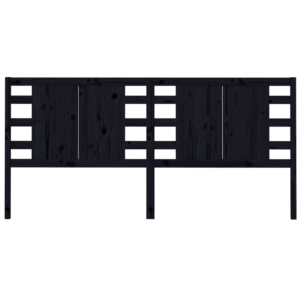 Sengegavl svart 206x4x100 cm heltre furu