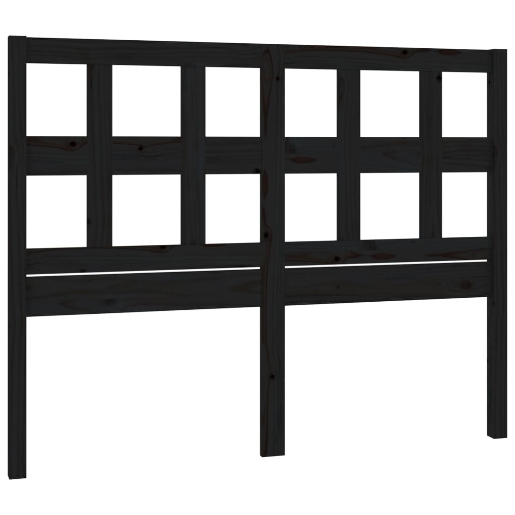 Sengegavl svart 185,5x4x100 cm heltre furu