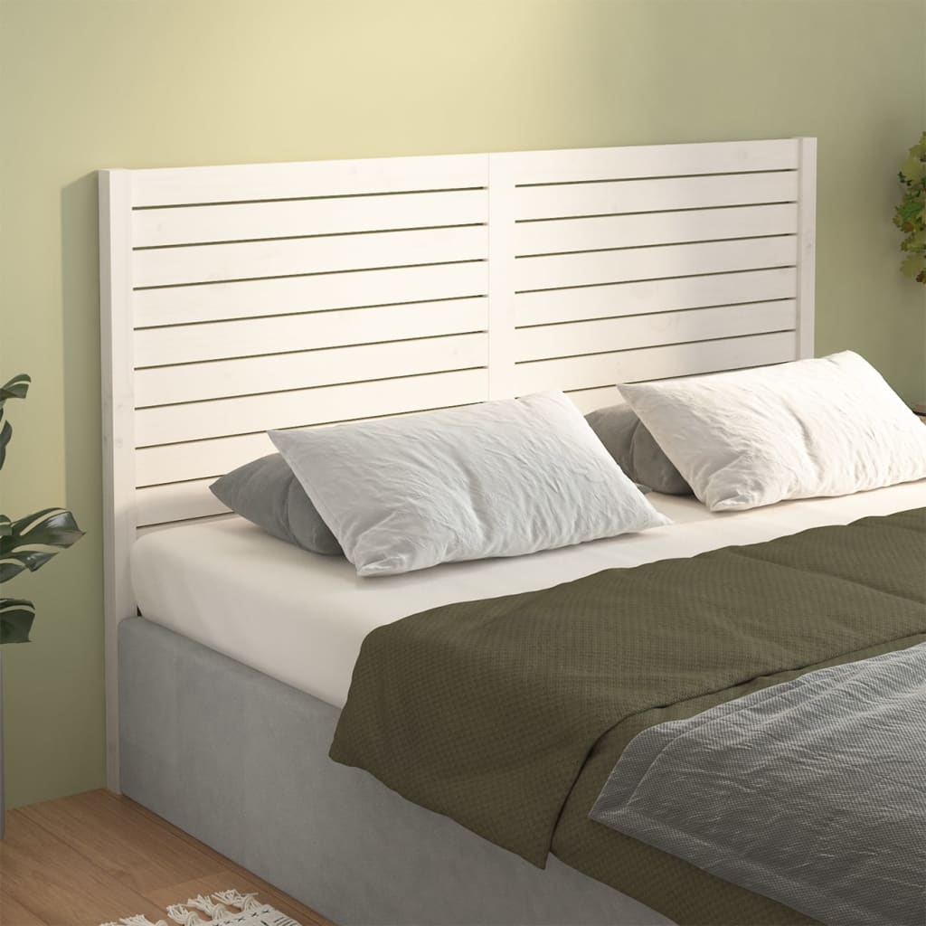 Sengegavl hvit 206x4x100 cm heltre furu