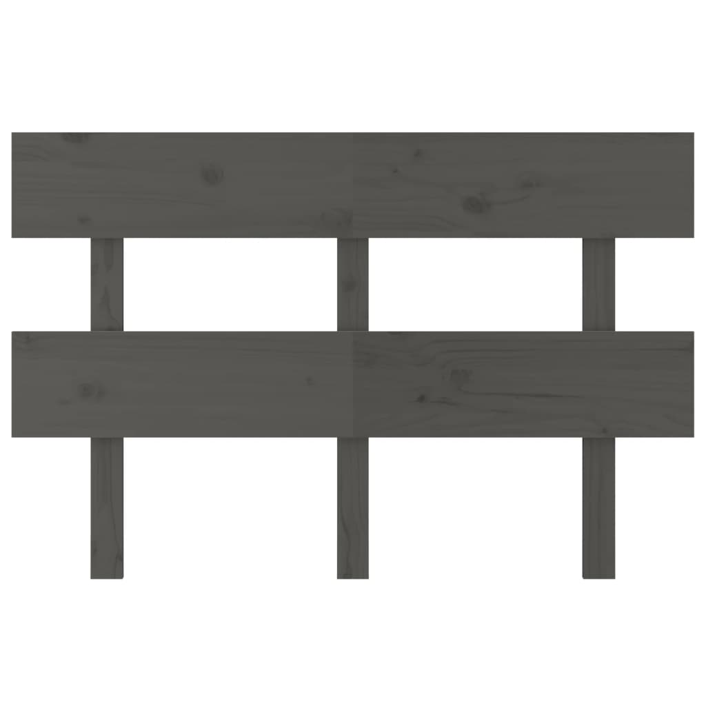 Sengegavl grå 124x3x81 cm heltre furu