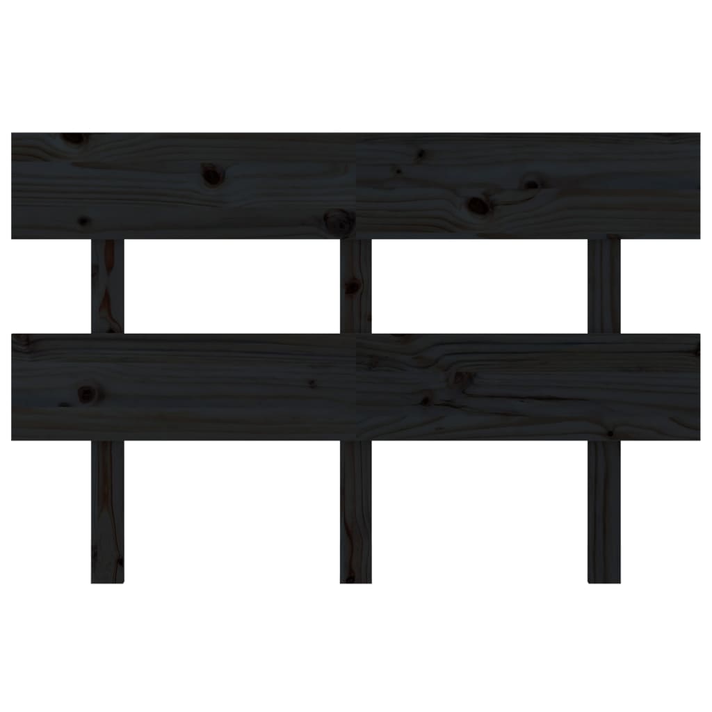 Sengegavl svart 138x3x81 cm heltre furu vidaXL