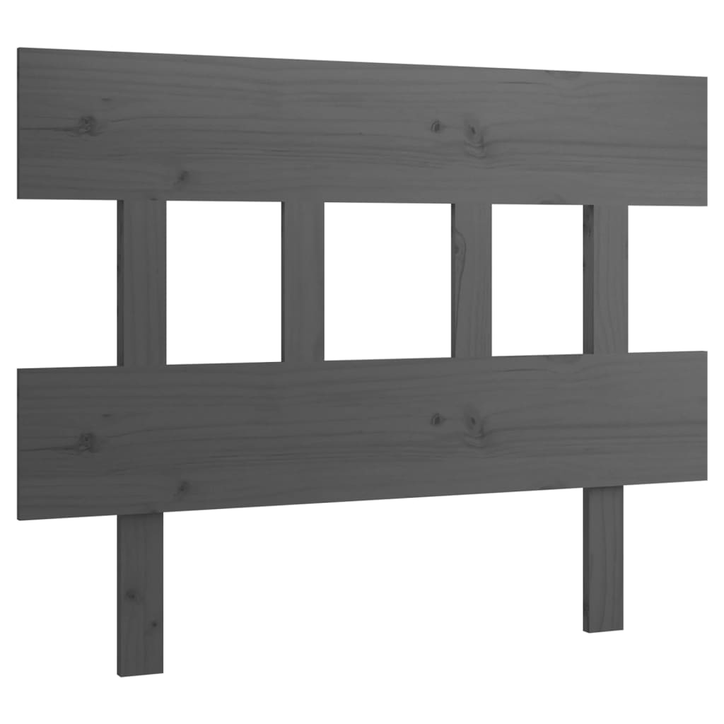 Sengegavl grå 103,5x3x81 cm heltre furu