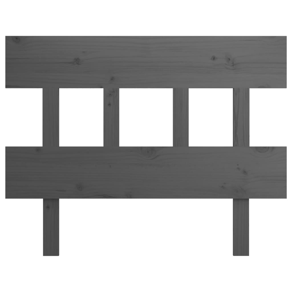 Sengegavl grå 103,5x3x81 cm heltre furu
