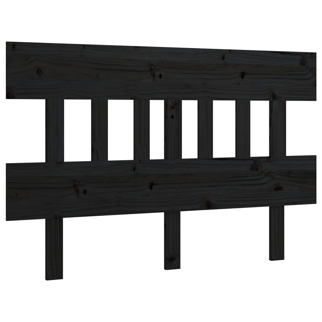 Sengegavl svart 183,5x3x81 cm heltre furu