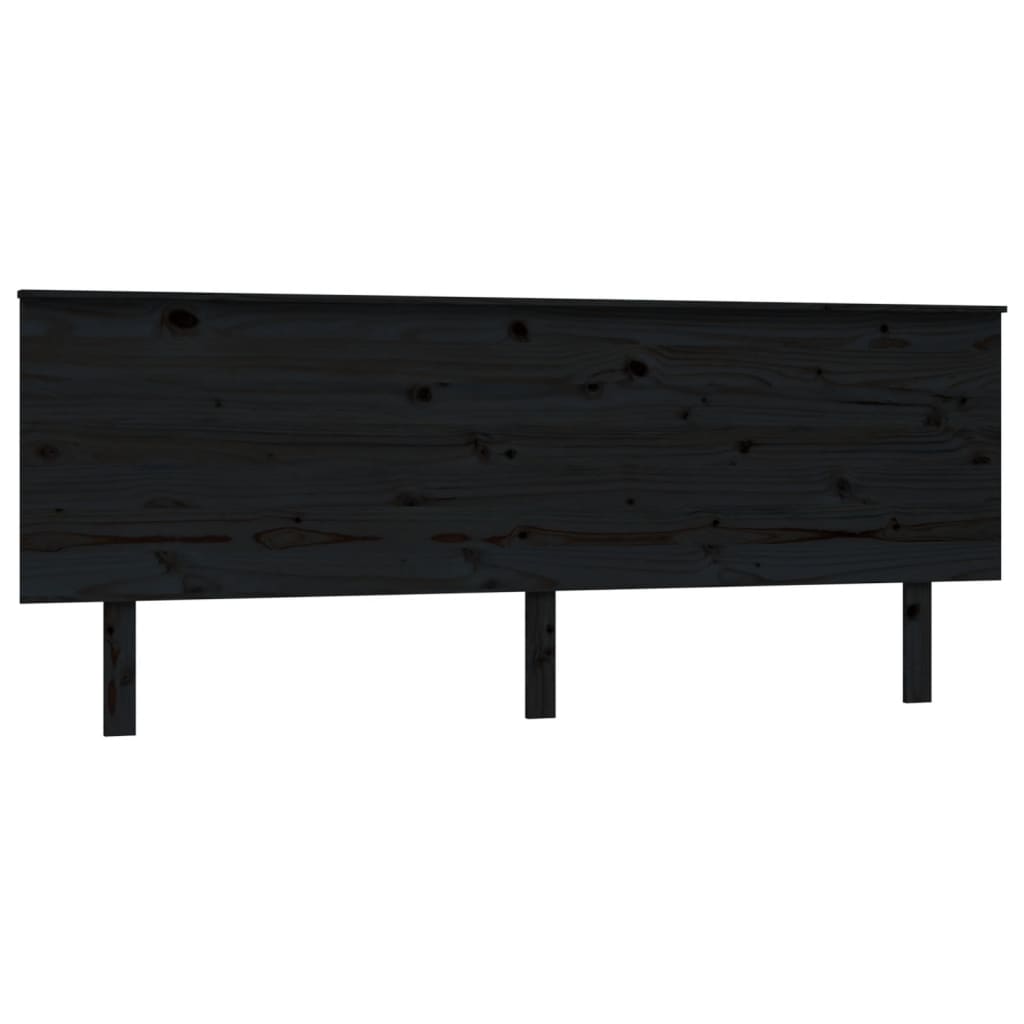 Sengegavl svart 204x6x82,5 cm heltre furu