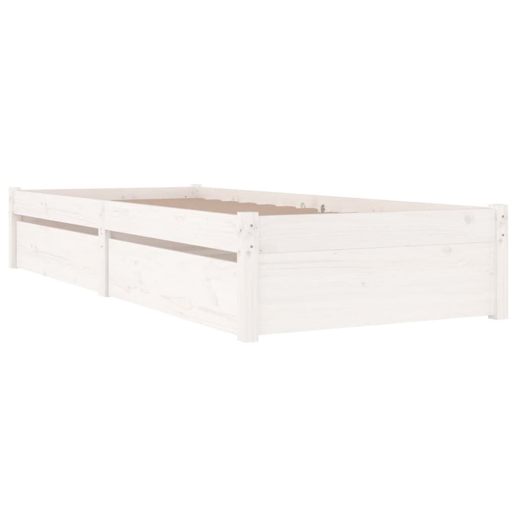 Sengeramme med skuffer hvit 75x190 cm