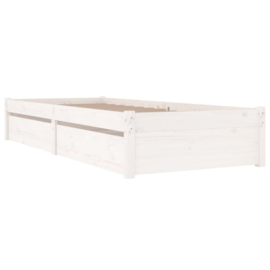 Sengeramme med skuffer hvit 75x190 cm