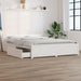 Sengeramme med skuffer hvit 135x190 cm Double