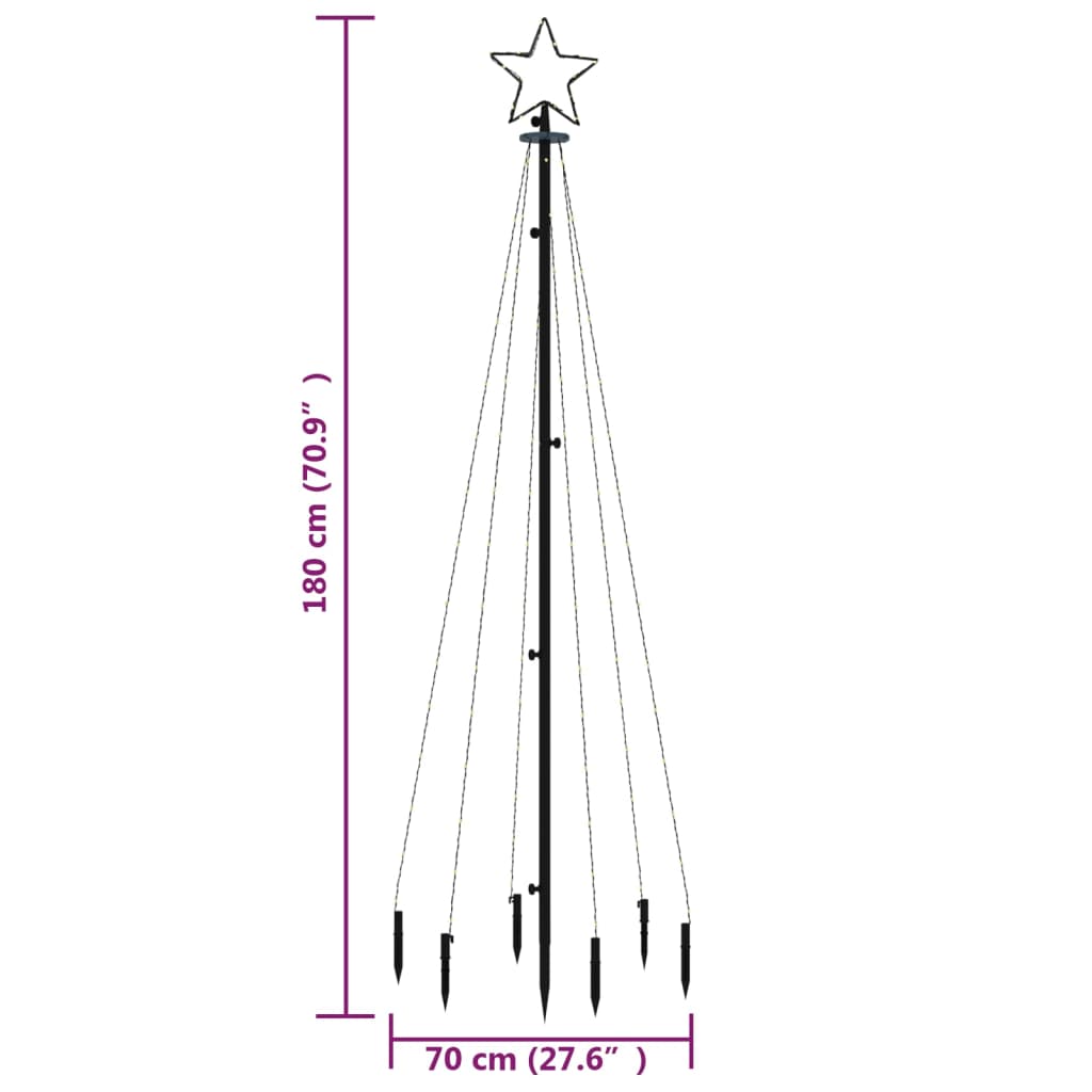 Juletre med bakkeplugg 108 LED kaldhvit 180 cm