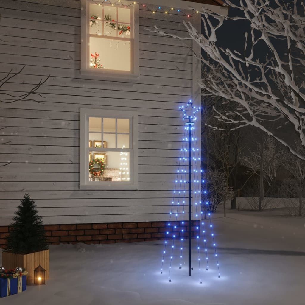 Juletre med bakkeplugg 108 LED blå 180 cm