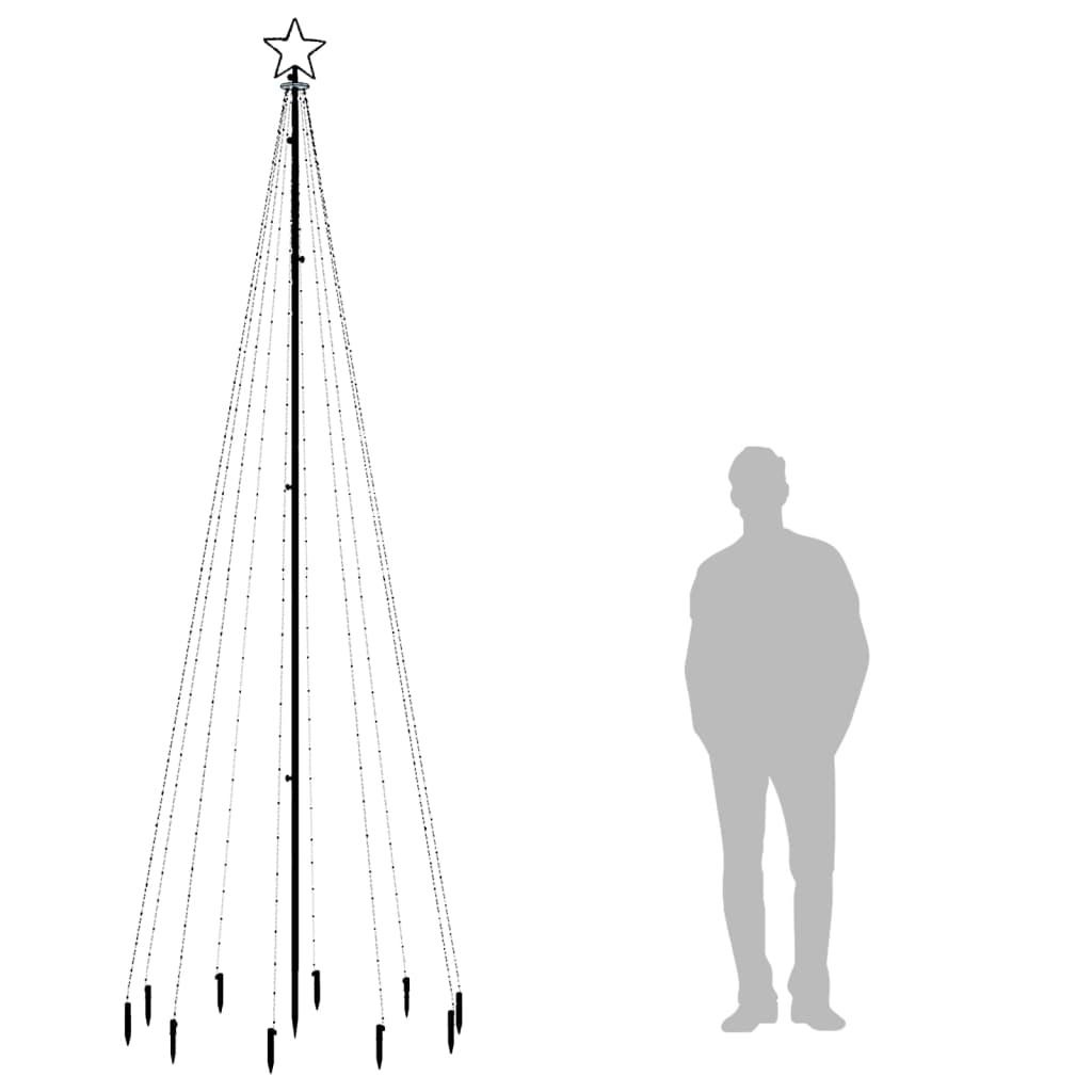 Juletre med bakkeplugg 310 LED kaldhvit 300 cm