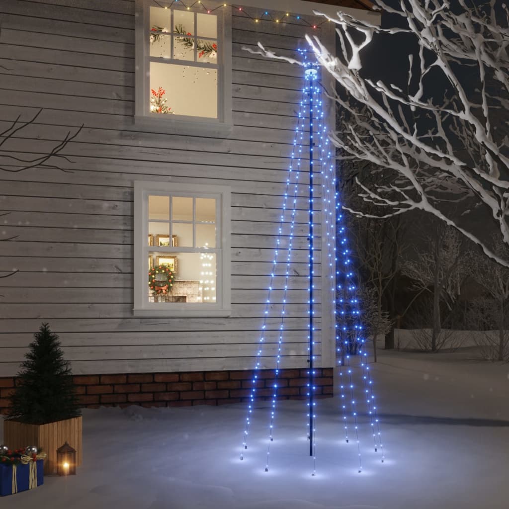 Juletre med bakkeplugg 310 LED blå 300 cm