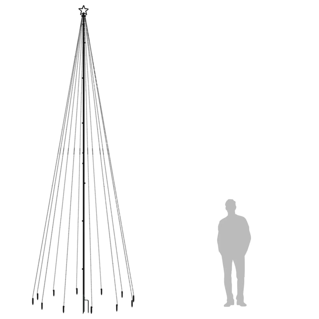 Juletre med bakkeplugg 732 lysdioder varmhvit 500 cm