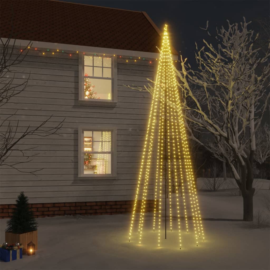 Juletre med bakkeplugg 732 lysdioder varmhvit 500 cm