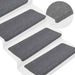 Selvklebende trappematter 15 stk 65x24,5x3,5 cm grå