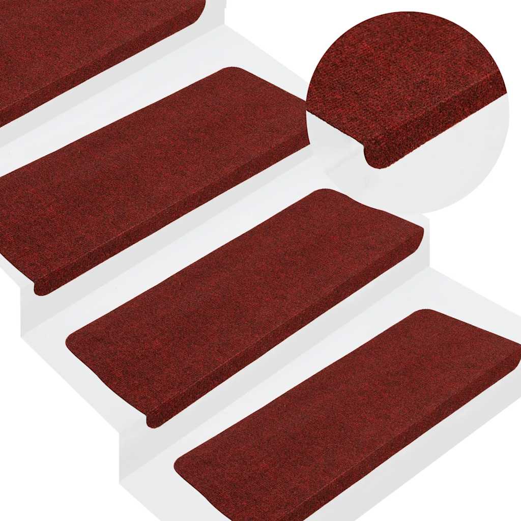 Selvklebende trappematter 15 stk 65x24,5x3,5 cm rød