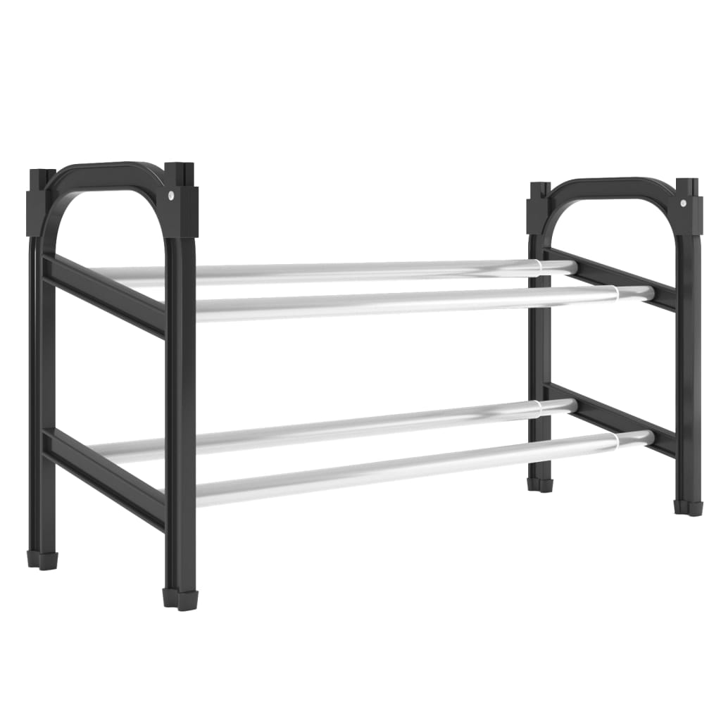 Uttrekkbart skostativ med 2 hyller 119x24x37 cm