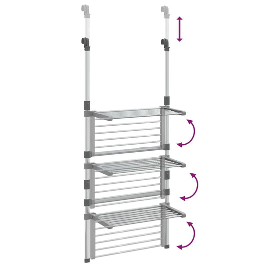 Hengende tørkestativ med 3 etasjer aluminium