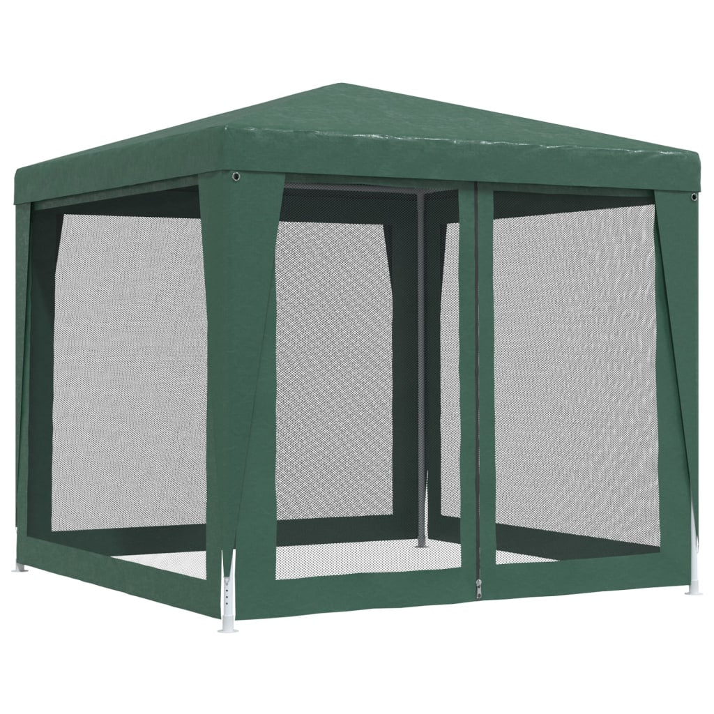 Festtelt med 4 sidevegger av netting grønn 2,5x2,5 m HDPE