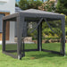 Festtelt med 4 sidevegger av netting antrasitt 2,5x2,5 m HDPE vidaXL