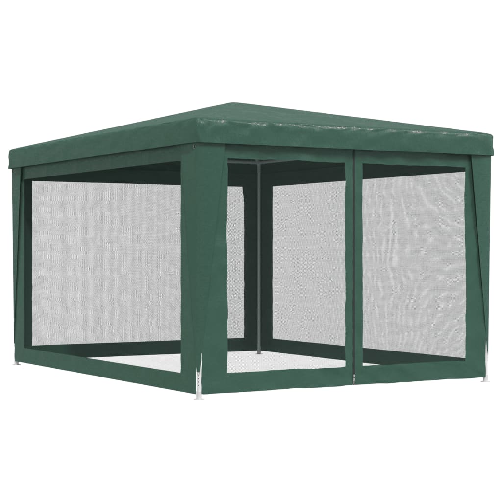Festtelt med 4 sidevegger av netting grønn 3x4 m HDPE vidaXL