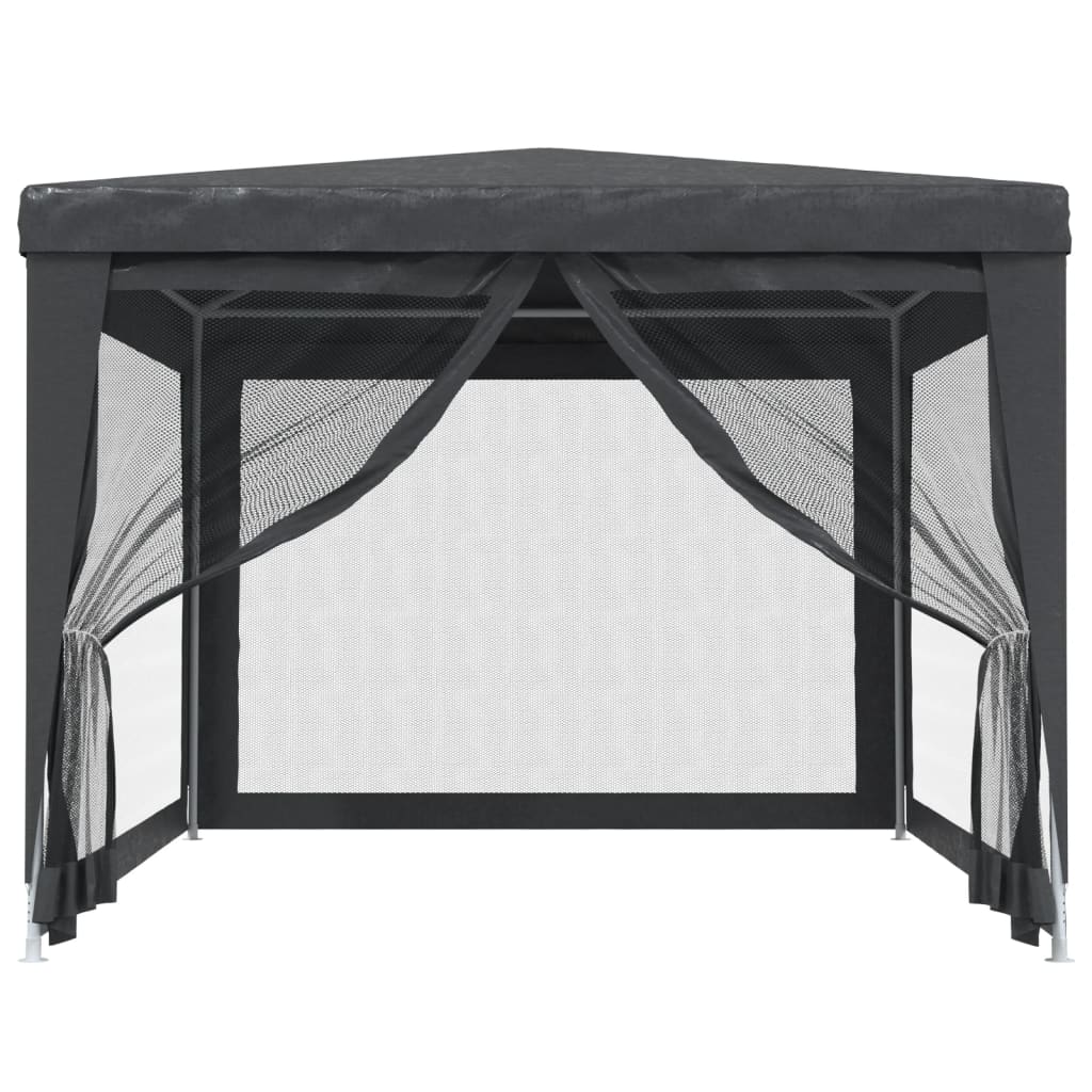 Festtelt med 4 sidevegger av netting antrasitt 3x4 m HDPE vidaXL