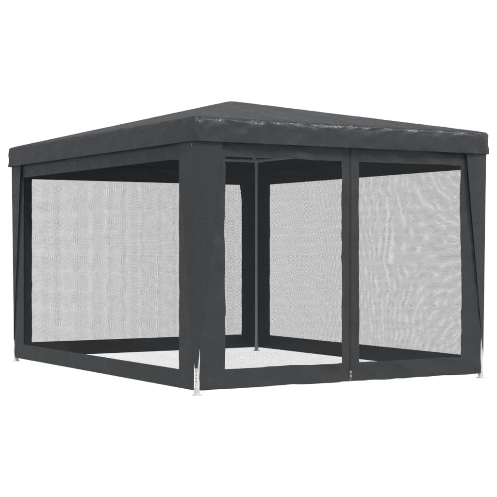 Festtelt med 4 sidevegger av netting antrasitt 3x4 m HDPE vidaXL
