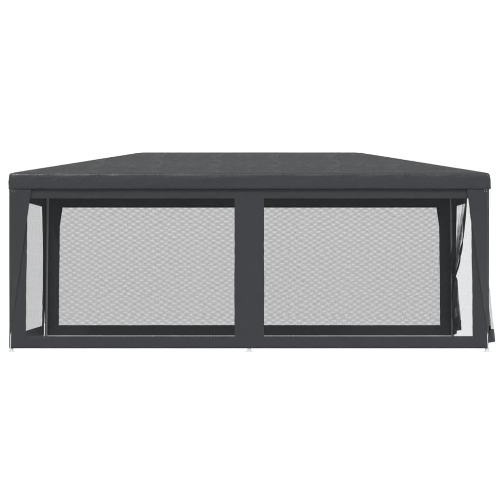 Festtelt med 6 sidevegger av netting antrasitt 3x6 m HDPE
