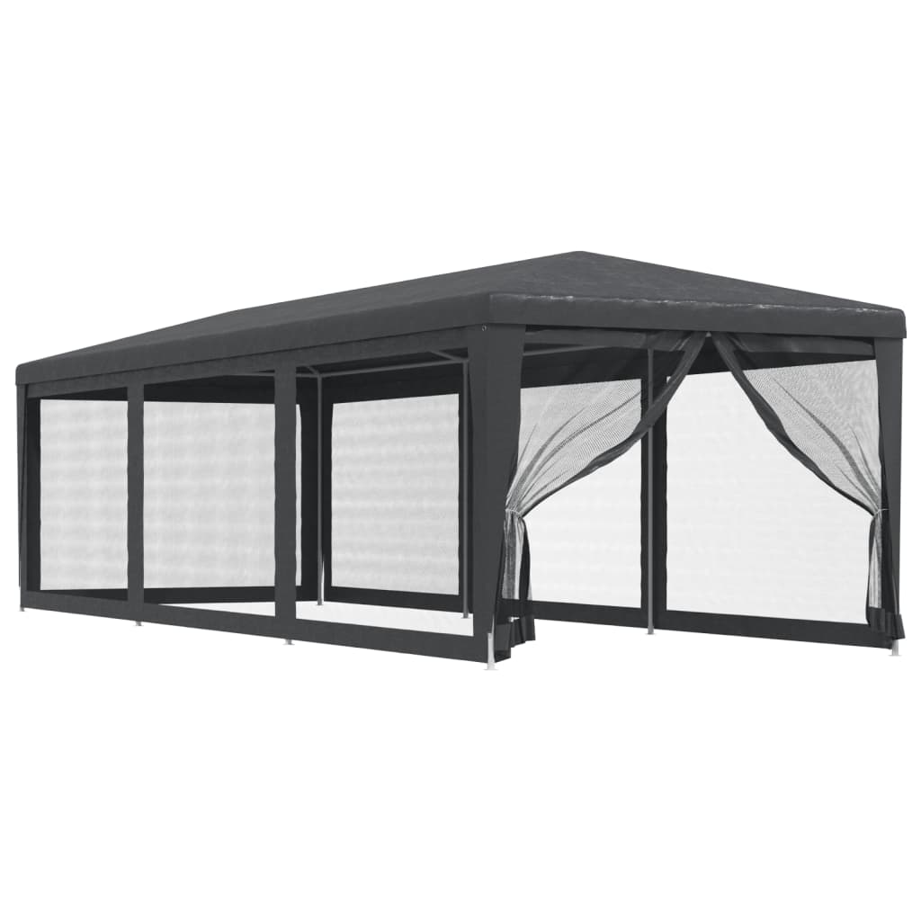 Festtelt med 8 sidevegger av netting antrasitt 3x9 m HDPE vidaXL