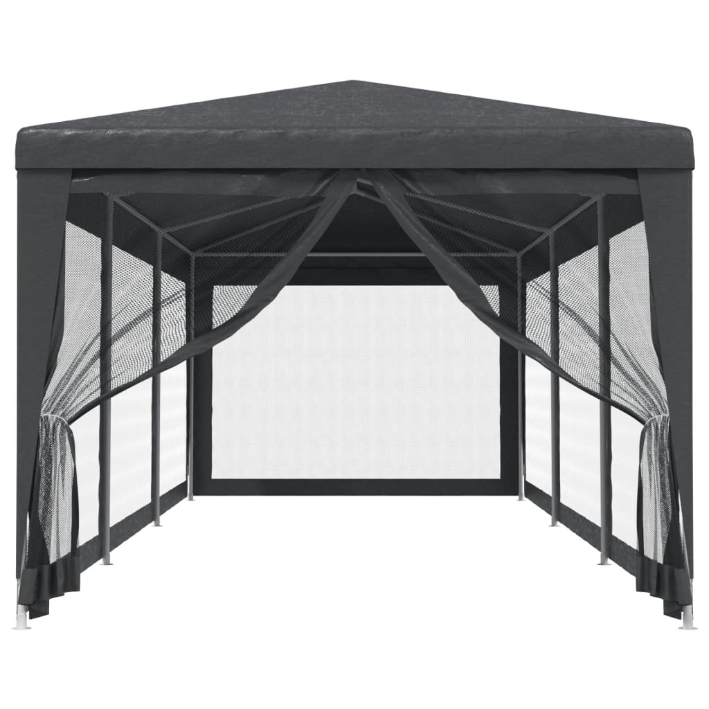 Festtelt med 8 sidevegger av netting antrasitt 3x9 m HDPE vidaXL