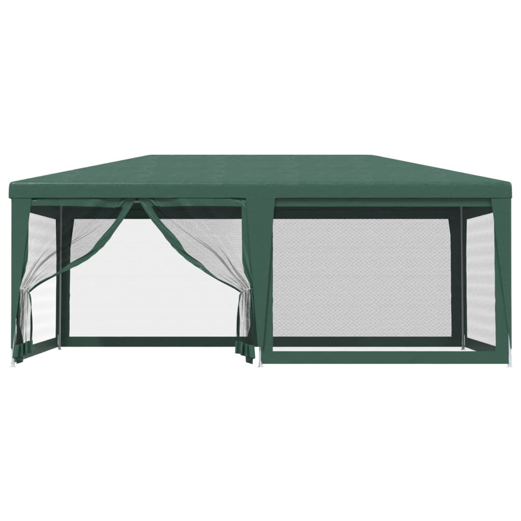 Festtelt med 6 sidevegger av netting grønn 6x4 m HDPE