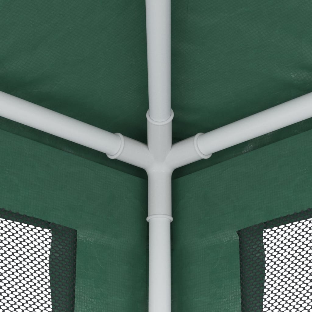 Festtelt med 6 sidevegger av netting grønn 6x4 m HDPE