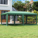 Festtelt med 6 sidevegger av netting grønn 6x4 m HDPE