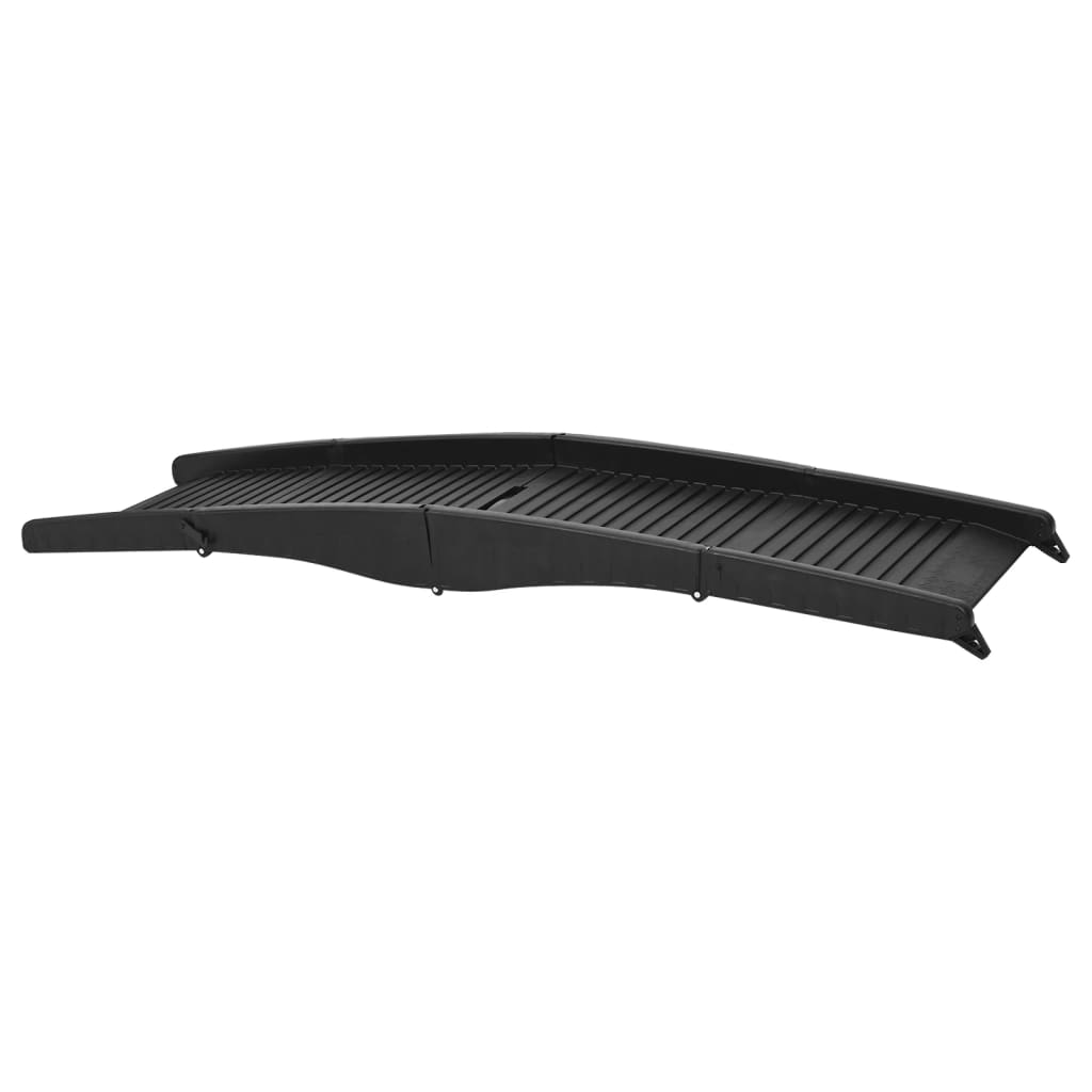 Sammenleggbar hunderampe svart 153x40x12,5 cm plast