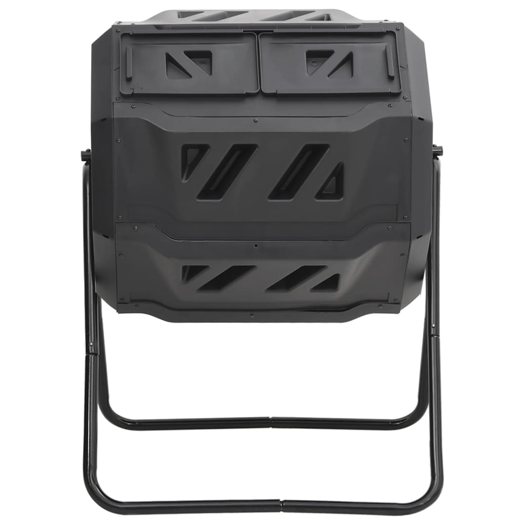 Kompostbeholder for hage svart 73x64x95 cm 160 L