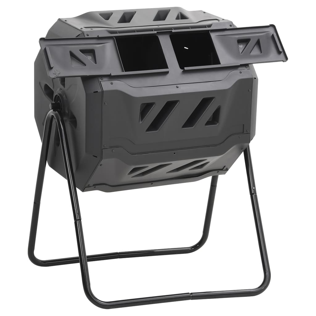 Kompostbeholder for hage svart 73x64x95 cm 160 L
