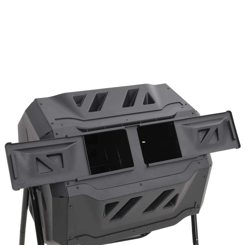 Kompostbeholder for hage svart 73x64x95 cm 160 L