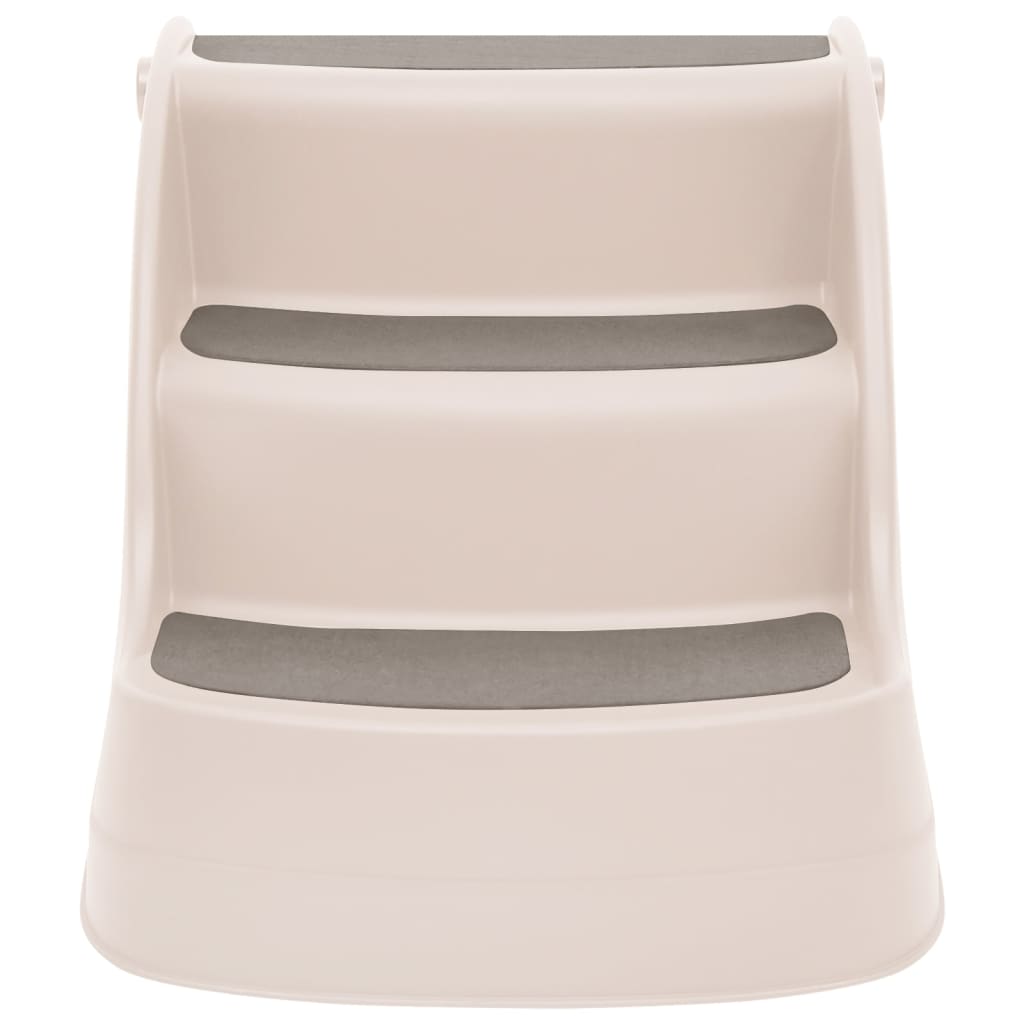 Sammenleggbar 3-trinns hundetrapp kremhvit 50x38x38 cm plast