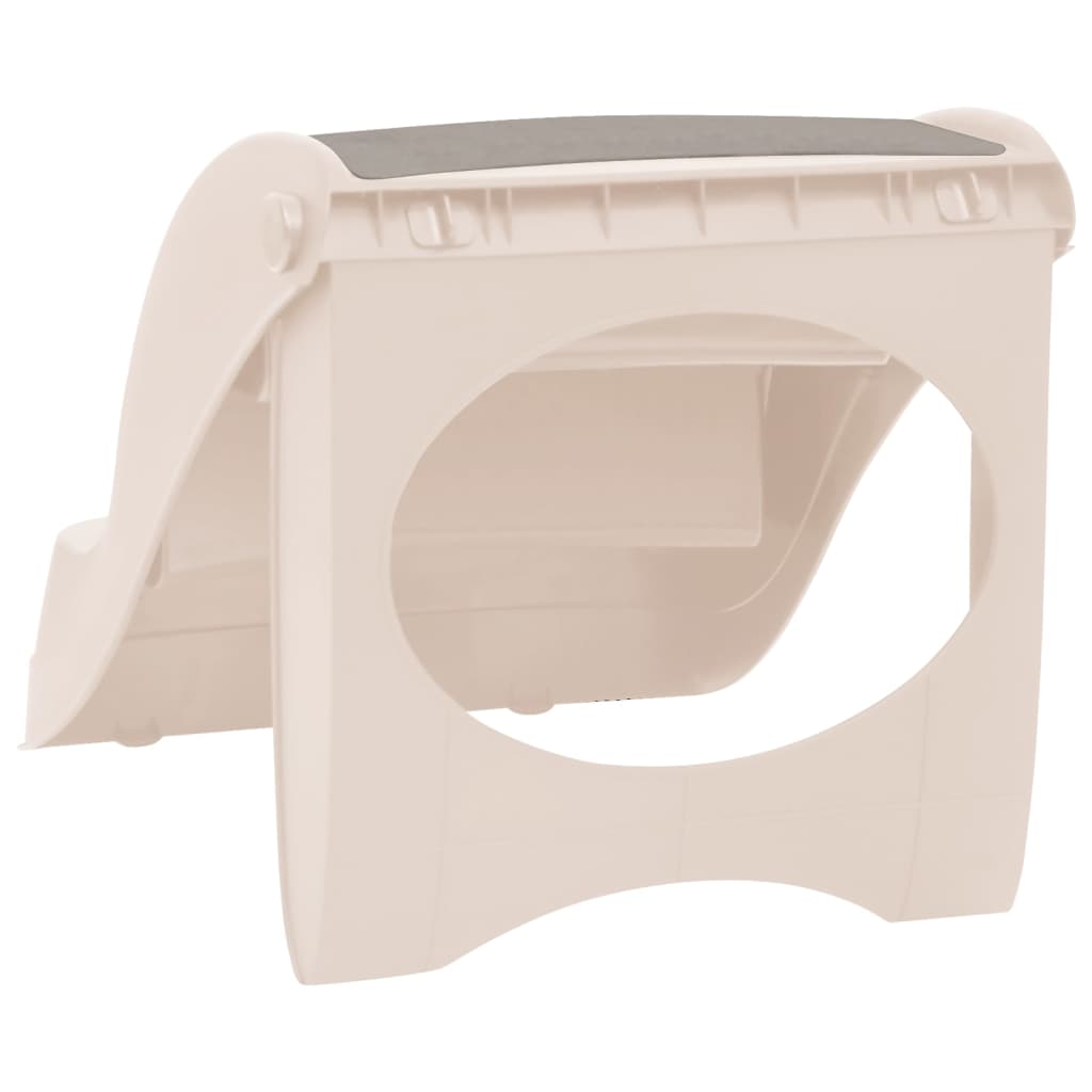 Sammenleggbar 3-trinns hundetrapp kremhvit 50x38x38 cm plast
