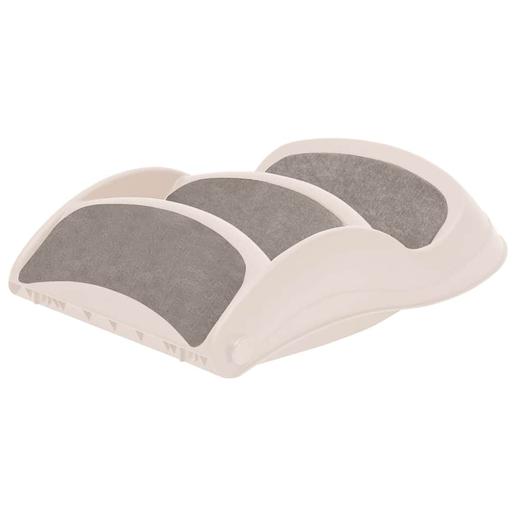 Sammenleggbar 3-trinns hundetrapp kremhvit 50x38x38 cm plast