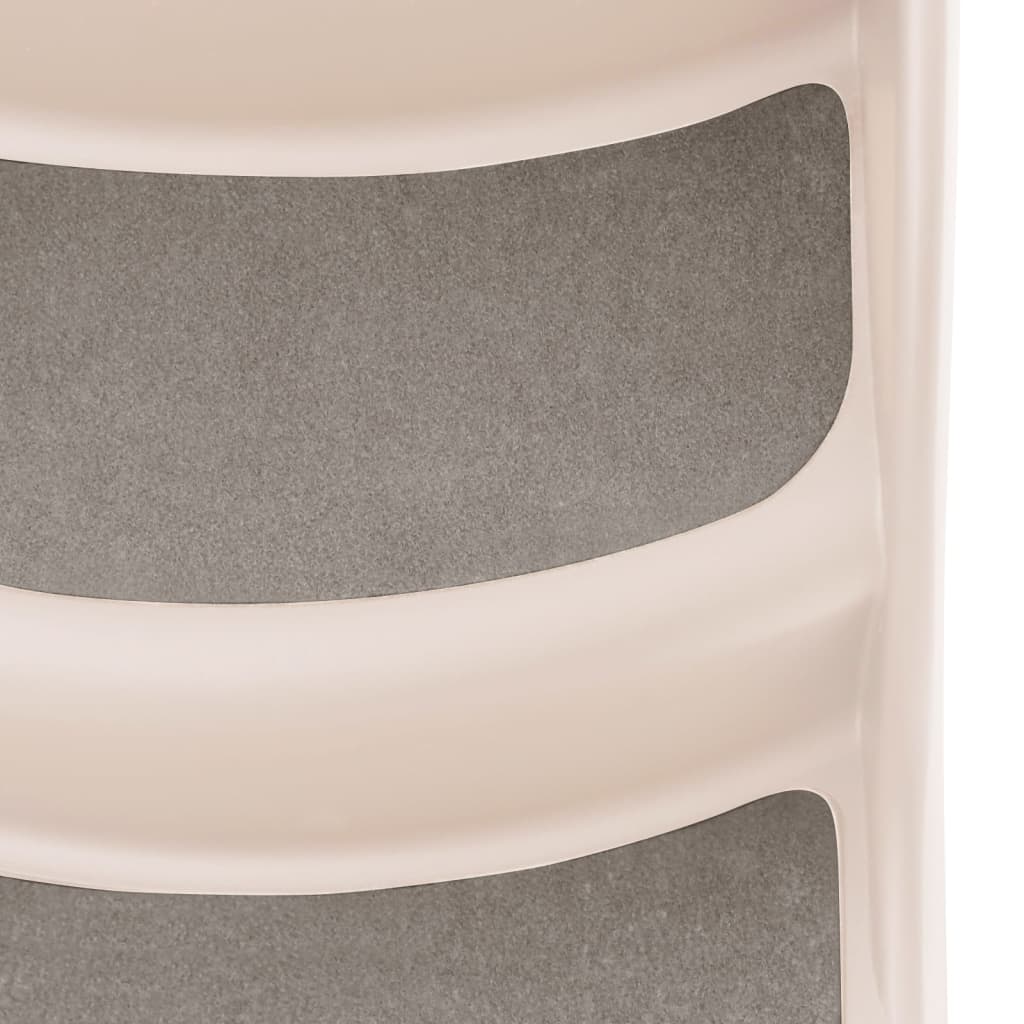 Sammenleggbar 3-trinns hundetrapp kremhvit 50x38x38 cm plast