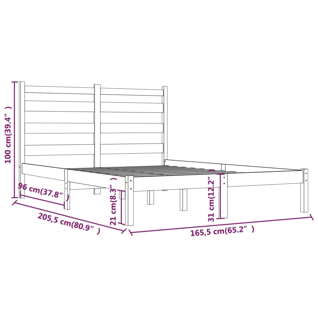 Sengeramme heltre furu 160x200 cm